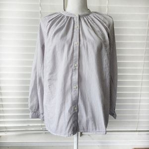 Lucky Brand striped Blouse Size M. Color: white/gray